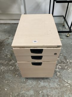 KINNARPS SIDE FILING CABINET WITH THREE DRAWERS (WITHOUT KEY)