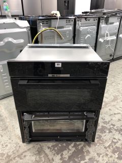 BOSCH INTEGRATED DOUBLE OVEN MODEL NO: NBS533BB0B (SMASHED GLASS)