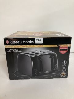 RUSSELL HOBBS TEXTURES BLACK 4 SLICE TOASTER