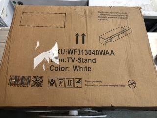 WHITE 2PC TV STAND