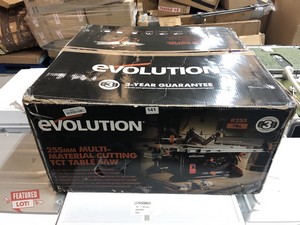 EVOLUTION POWER TOOLS  255MM MULTI-MATERIAL CUTTING TCT TABLE SAW MODEL: R255 TBL RRP: £ 329.99 (18+ ID REQUIRED)