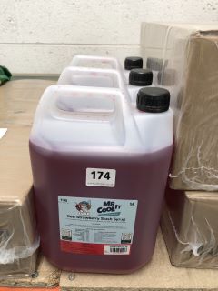 3 X FIVE LITRE TUBS OF MR COOL IT STRAWBERRY SLUSHY SYRUP