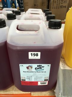 4 X FIVE LITRE TUBS OF MR COOL IT RED STRAWBERRY SLUSH SYRUP (COLLECTION ONLY)