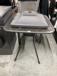 OUTDOOR METAL TABLE WITH TWO CHAIRS