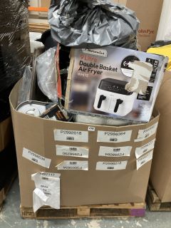 PALLET OF ASSORTED ITEMS INC DOUBLE BASKET AIR FRYER