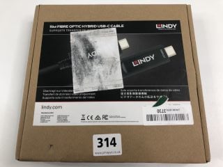 LINDY 15M FIBRE OPTIC HYBRID USB-C CABLE