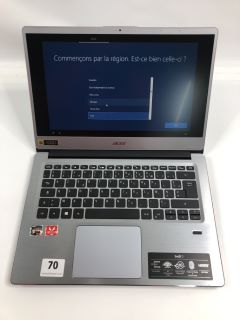 ACER SWIFT 3 SF314-41-R1X6 512GB LAPTOP IN SILVER. (WITH BOX) (FRENCH, AZERTY KEYBOARD). AMD RYZEN 5 3500U, 8GB RAM, 14.0" SCREEN (WITH BOX,NO CHARGER)  [JPTN39805]
