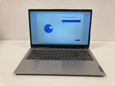 LENVOO IDEAPAD 1 15ADA7 125 GB LAPTOP IN SILVER. (WITH CHARGER - NO BOX, CASE BROKEN AND DETACHED BETWEEN SCREEN AND KEYBOARD, SEE PHOTOS). AMD 3020E, 4 GB RAM, , RADEON GRAPHICS [JPTZ5972].