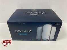 ORBI RBE973S WI-FI ROUTER 7 (ORIGINAL RRP - €2399,99) IN WHITE/GOLD (WITH BOX, 3X WI-FI ROUTER AND ACCESSORIES (SEE PRODUCT PICTURES)) [JPTZ6046] [JPTZ6046].