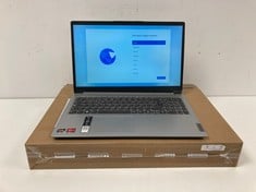 LENOVO IDEAPAD 1 512 GB LAPTOP IN SILVER (WITH BOX AND CHARGER, RIGHT HINGE BROKEN/LOOSE BETWEEN SCREEN AND KEYBOARD, SEE PHOTOS). AMD RYZEN 3 3250U, 8 GB RAM, [JPTZ6049].