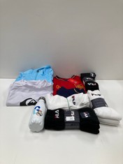 9 X SPORTSWEAR VARIOUS BRANDS AND MODELS INCLUDING WHITE REAL MADRID WATER BOTTLE - LOCATION 32A.