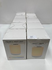 10 X NIGHT LIGHT WITH WARM LIGHT, WHITE LIGHT AND COLOURED LIGHTS T8S - LOCATION 47B.