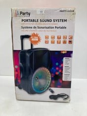 PARTY LIGHT & SOUND PARTY-10RGB - PARTY LIGHT & SOUND - 10'/25CM 400W RMS BATTERY POWERED SPEAKER WITH 1 WIRED MICROPHONE AND WOOFER LIGHT EFFECT - BLUETOOTH, USB AND AUX - BLACK - LOCATION 47C.