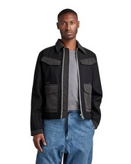 G-STAR RAW SHORT WOOL JACKE, MEN'S JACKETS, BLACK (DK BLACK D22002-B965-6484), XL-LOCATION 44C.