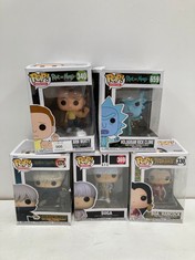 5 X ASSORTED FUNKOS INCLUDING RICK AND MORTY - LOCATION 28B.