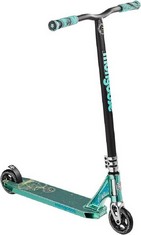 MONGOOSE RISE 110 EXPERT YOUTH AND ADULT FREESTYLE STUNT SCOOTER, HIGH IMPACT 110MM WHEELS, BIKE-STYLE GRIPS, LIGHTWEIGHT ALLOY DECK, TEAL/BLACK - LOCATION 12C.