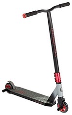 MONGOOSE RISE 100 PRO YOUTH AND ADULT FREESTYLE STUNT SCOOTER, HIGH IMPACT 110MM WHEELS, BIKE-STYLE GRIPS, LIGHTWEIGHT ALLOY DECK, BLACK/RED - LOCATION 12C.