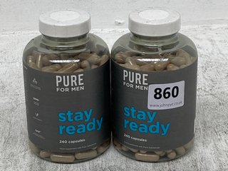 2 X PURE FOR MEN STAY READY 240 CAPSULES BBE: APRIL 2026: LOCATION - C 0