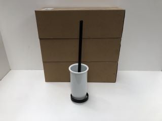 QTY OF BURLINGTON WALL MOUNTED BLACK AND CERAMIC TOILET BRUSH HOLDERS RRP £270: LOCATION - R1