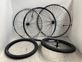 5 X ASSORTED CYCLING WHEELS TO INCLUDE DT SWISS 512 27.5" RIM IN BLACK: LOCATION - H7