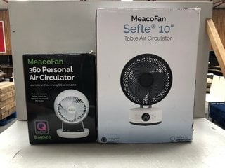 MEACO FAN 360 PERSONAL AIR CIRCULATOR TO ALSO INCLUDE MEACO FAN SEFTE 10" TABLE AIR CIRCULATOR: LOCATION - BR10