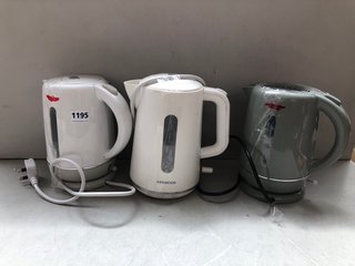 JOHN LEWIS & PARTNERS 3 X ELECTRIC KETTLES IN WHITE/GREY: LOCATION - BR12