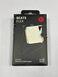 BEATS FLEX WIRELESS EARPHONES (ORIGINAL RRP - £70.99) IN BLACK: MODEL NO A2295 (WITH BOX & CHARGER CABLE) [JPTM117642]