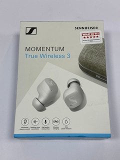 SENNHEISER MOMENTUM TRUE WIRELESS 3 WIRELESS EAR BUDS IN WHITE: MODEL NO MTW3 C (WITH BOX, CHARGING CASE, EAR FIN SETS (S/M/L) & EAR ADAPTER SETS (XS/S/M/L) [JPTM117644]