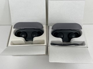 2X SONY WF-C500 WIRELESS HEADPHONES IN BLACK (WITH BOXES & CHARGING CASES) [JPTM117895]