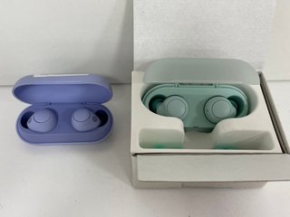 2X SONY WF-C500 & WF-C700N WIRELESS HEADPHONES IN ICE GREEN & LAVE (WITH BOX & CHARGING CASES) [JPTM117896]