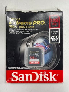 SANDISK EXTREME PRO 200MB/S 128GB SD CARD (WITH BOX) [JPTM117692]