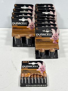 QUANTITY OF 13 PACKS OF DURACELL D,C AND AAA BATTERIES [JPTM117814]
