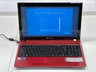 PACKARD BELL EASY NOTE TK87 500 GB LAPTOP IN RED: MODEL NO PEW91 (WITH MAINS POWER CABLE) INTEL PENTIUM P6100, 4 GB RAM, 15.6" SCREEN, INTEL HD GRAPHICS [JPTM117758]