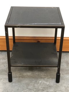 (COLLECTION ONLY) PORTNALL SIDE TABLE IN BLACK MARBLE AND AGED BRASS - RRP £295: LOCATION - C8