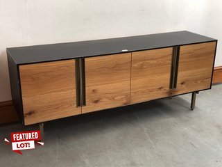 MERCER 4 DOOR MEDIA SIDEBOARD IN OAK AND BLACK - RRP £1255: LOCATION - C8