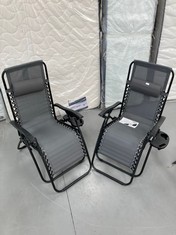 2 X DARK GREY VOUNOT RELAX CHAIR.