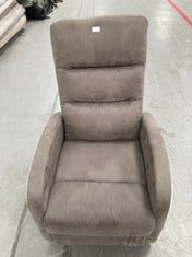 RECLINING ARMCHAIR ASTAN HOME GREY AND WHITE COLOUR.