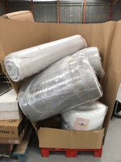 PALLET OF ASSORTED MATTRESSES INCLUDING 90X190 MATTRESS (MAY BE BROKEN OR DIRTY).