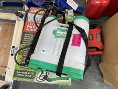 2 X CLARKE 16L BACKPACK HAND PUMP SPRAYER (7939) (COLLECTION OR OPTIONAL DELIVERY)