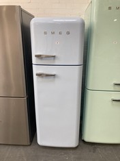 SMEG 50'S STYLE FREESTANDING FRIDGE FREEZER IN PASTEL BLUE - MODEL NO. FAB30RPB5UK - RRP £1800 (COLLECTION OR OPTIONAL DELIVERY)