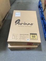 2 X FURINNO PRINTER HOLDER WITH STORAGE IN BLACK - MODEL NO. 22127 - TOTAL LOT RRP £172 (COLLECTION OR OPTIONAL DELIVERY)