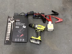QTY OF ASSORTED TOOLS TO INCLUDE ADVANCED 5A SMART BATTERY CHARGER AND MAINTAINER (COLLECTION OR OPTIONAL DELIVERY)