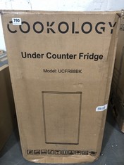 COOKOLOGY UNDER COUNTER FRIDGE - MODEL NO: UCFR88BK - RRP £125 (COLLECTION OR OPTIONAL DELIVERY)