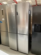 HAIER FROST FREE AMERICAN STYLE 4 DOOR FRIDGE FREEZER IN STAINLESS STEEL - MODEL NO. HTF610DM7 - RRP £1049 (COLLECTION OR OPTIONAL DELIVERY)