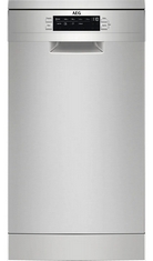 AEG SLIMLINE FREESTANDING DISHWASHER IN GREY - MODEL NO. FFB73527ZM - RRP £599 (COLLECTION OR OPTIONAL DELIVERY)