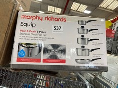 MORPHY RICHARDS EQUIP POUR QAND DRAIN STAINLESS STEEL PAN SET (DELIVERY ONLY)