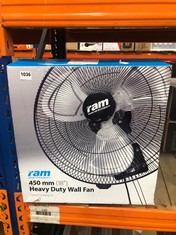 RAM RAPID AIR MOVEMENT 450MM HEAVY DUTY WALL FAN (DELIVERY ONLY)