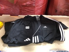 ADIDAS BLACK TRACK JACKET - SIZE L TO INCLUDE ADIDAS BLACK ¾ SHORTS - SIZE XL (DELIVERY ONLY)