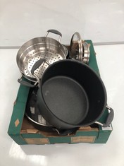 QTY OF ASSORTED CIRCULON POTS AND PANS TO INCLUDE LARGE PAN WITH GLASS LID (DELIVERY ONLY)