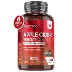 QTY OF ITEMS TO INLCUDE BOX OF ASSORTED HEALTHCARE ITEMS TO INCLUDE APPLE CIDER VINEGAR WITH MOTHER 1860MG - ADDED PROBIOTICS - 180 APPLE CIDER VINEGAR CAPSULES WITH CAYENNE PEPPER, TURMERIC & GINGER